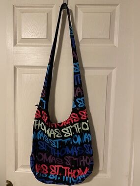 Robin Ruth St Thomas Black Graffiti-Print Shoulder Bag